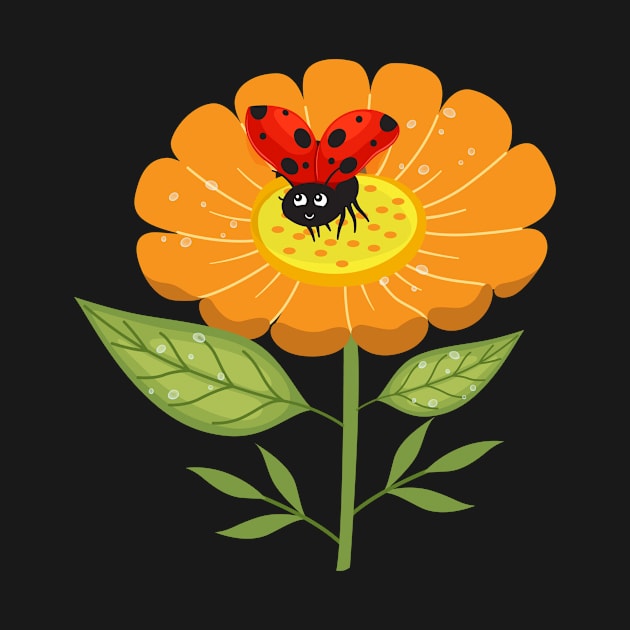 Ladybug Flower Insect Children by MooonTees