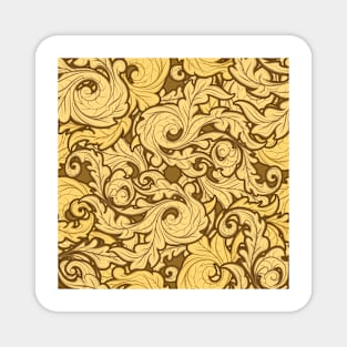 Golden Leaves Pattern Magnet