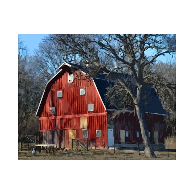 The Bright Red Barn by KirtTisdale