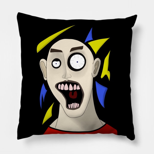 Man Screaming Insanely Pillow by DiegoCarvalho