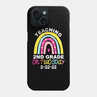 Teaching 2nd Grade On Twosday 2/22/2022 Funny School Teacher Phone Case