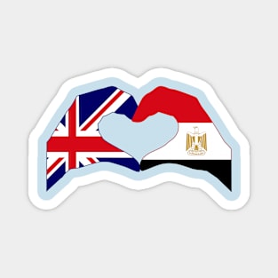 We Heart UK & Egypt Patriot Flag Series Magnet