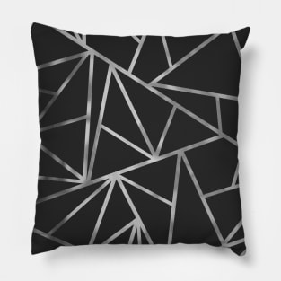 GEOMETRIC Black And Silver. Pillow