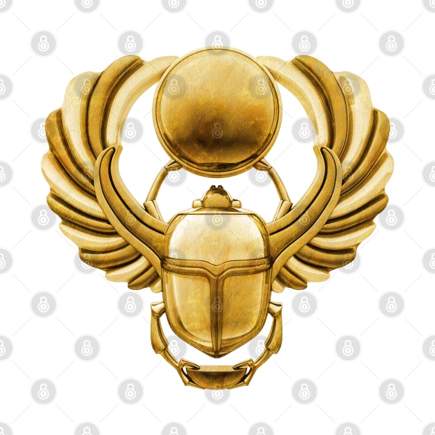 Gold Egyptian Scarab by Packrat