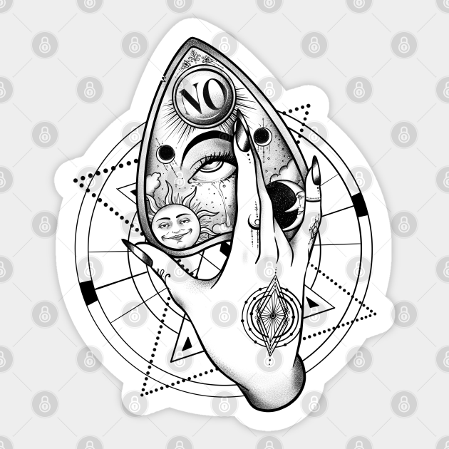 Ouija board Tattoo Hand - black - Ouija Board - Sticker | TeePublic Ouija board Tattoo Hand - black - Ouija Board - Sticker | TeePublic