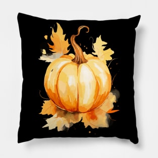 Fall Pumpkin Watercolor Art Pillow