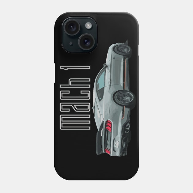 MACH 1 Mustang GT 5.0L V8 Performance Car Fighter Jet Gray Rear Phone Case by cowtown_cowboy