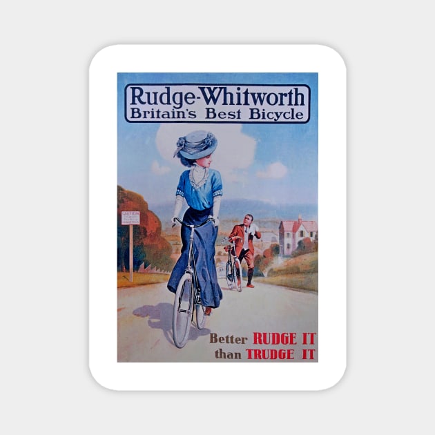 Vintage Rudge Bicycle Poster Magnet by Random Railways