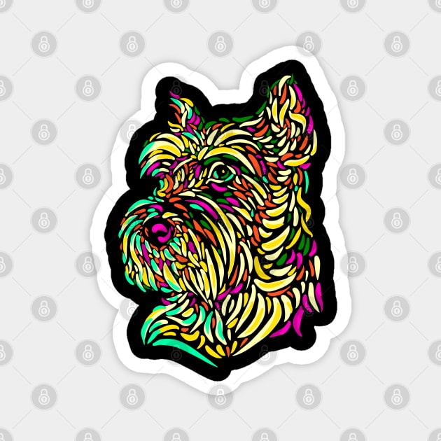 Yorkshire Terrier abstract art Magnet by BAJAJU