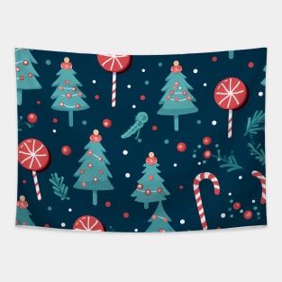 Christmas decorations at seamless pattern style Tapestry