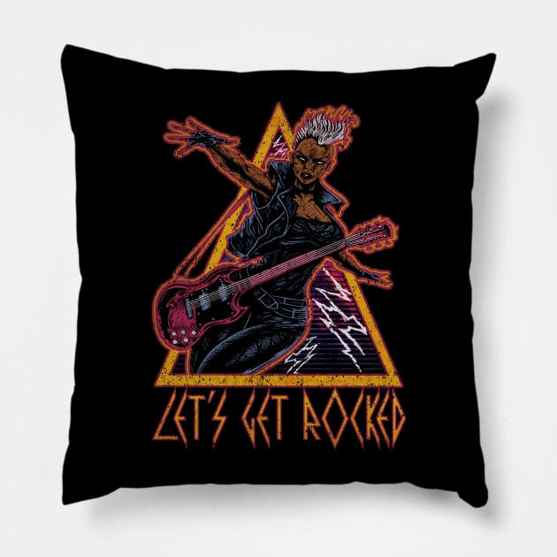 LET'S GET ROCKED Pillow by joeyjamesartworx