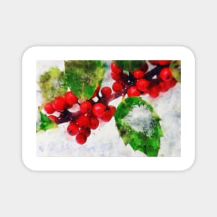 Holly Jolly Watercolor Magnet