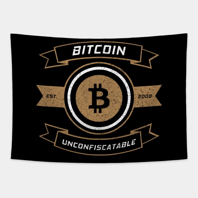 Bitcoin Unconfiscatable I Cool BTC Bitcoin Freedom Design Tapestry by az_Designs