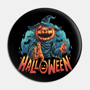 pumpkin head on the graves illustration Pin