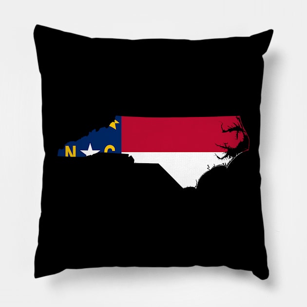 North Carolina Flag Map Pillow by Historia