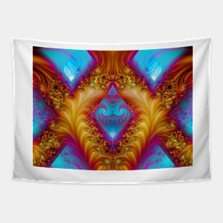 Fractal Blue Diamonds XX Tapestry