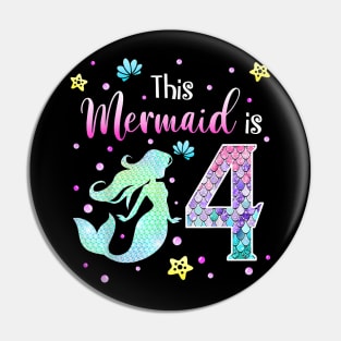 4Th Birthday Gift Mermaid Is A Gift For Girls 4 Years Old Pin