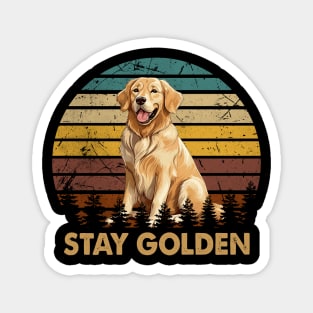 Radiant Retrievers Stay Golden, Tee Triumph for Canine Lovers Magnet