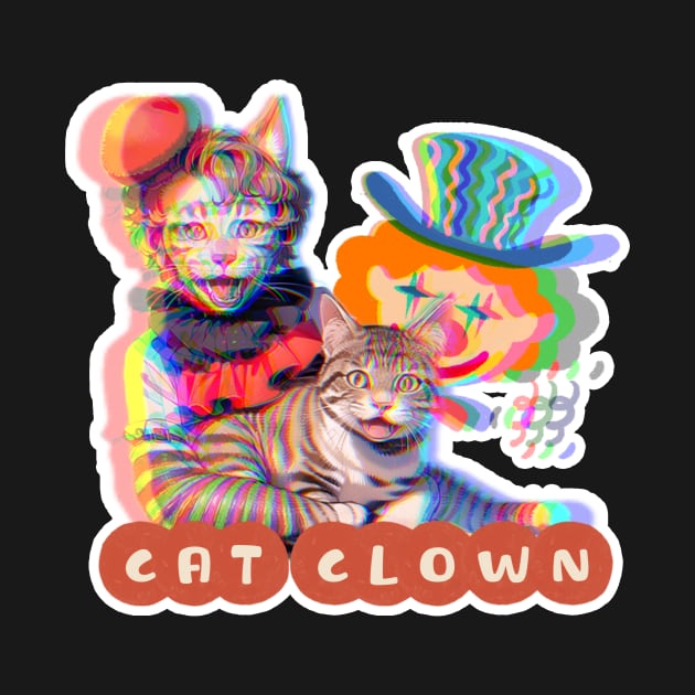 Cat Clown,Cat Joker,Cat Miaw Lover by LycheeDesign