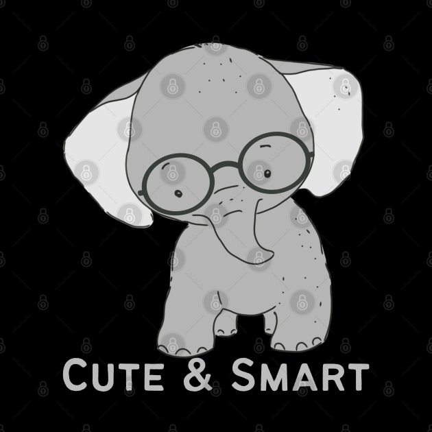 Lovely Cute and Smart Sweet little elephant in glasses cute baby outfit by BoogieCreates