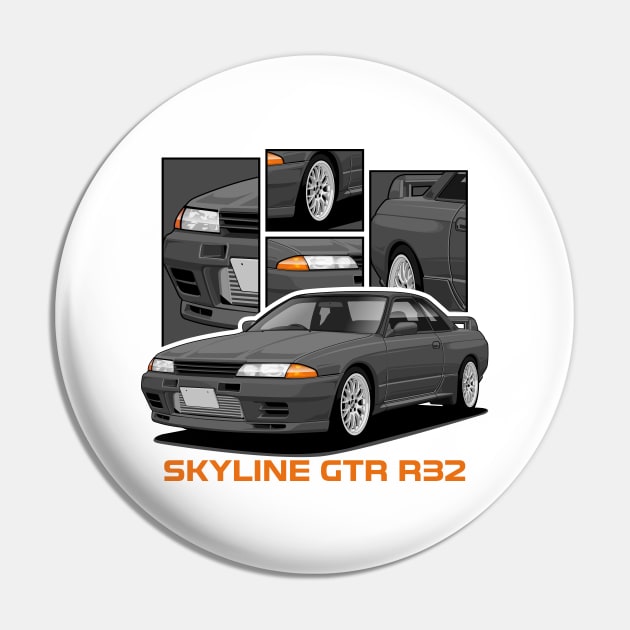 Skyline GTR R32 JDM Pin by squealtires