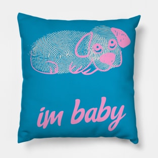 Im Baby Cute Puppy Dog Kawaii Pink And White Pillow