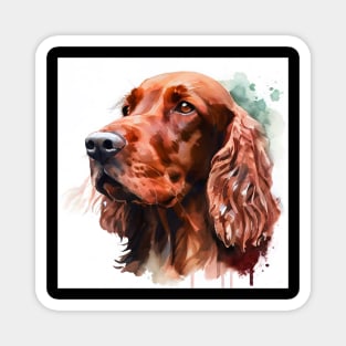 Red Irish Setter Watercolor Portrait Magnet