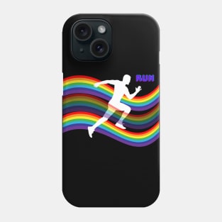 Silhouette white sprint on rainbow Phone Case