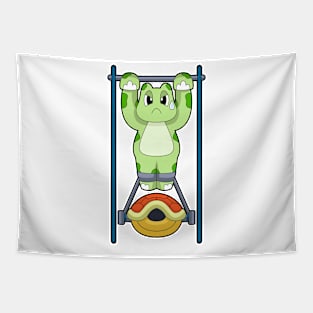 Turtle Bodybuilder Pull ups Fitness Tapestry