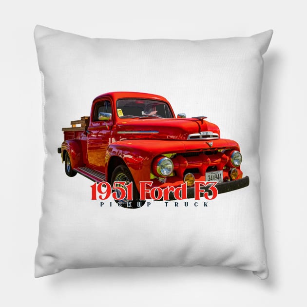 1951 Ford F3 Pickup Truck Pillow by Gestalt Imagery