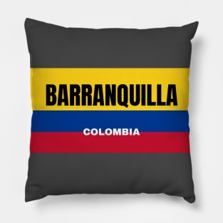 Barranquilla City in Colombian Flag Colors Pillow