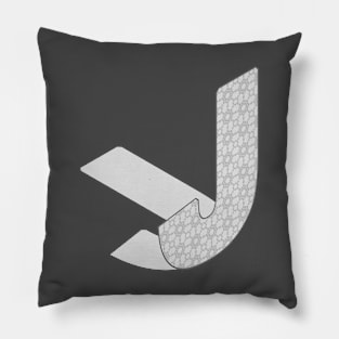 Isometric Alphabet Letter, Letter J Pillow