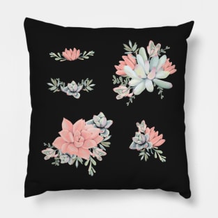 Succulent Flower Arrangement Sticker Set Pillow