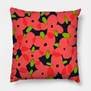 Coral colour flowers pattern Pillow