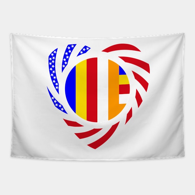 Buddhist Murican Patriot Flag Series (Heart) Tapestry by Village Values