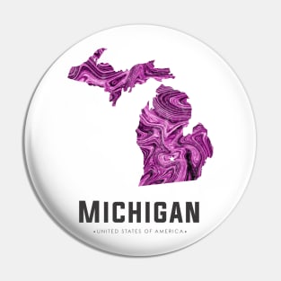 Michigan state map abstract pink Pin