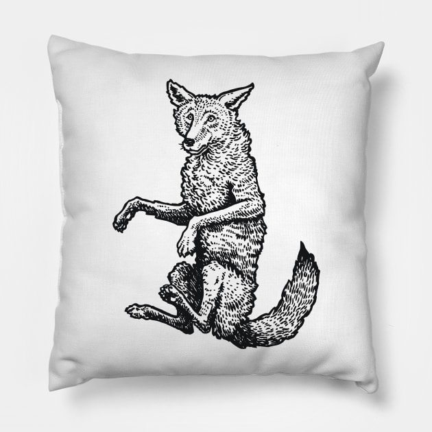 A Levity of Animals: Cunning Coyote Pillow by calebfaires