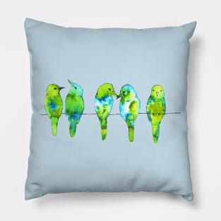 Five birds on a wire Pillow