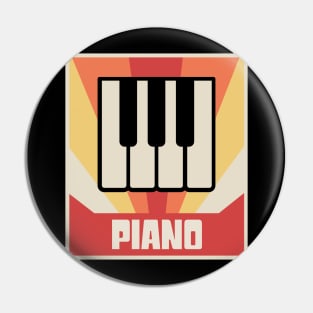 Vintage Piano Keys Graphic Pin