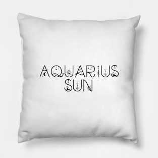 Aquarius sun sign celestial typography Pillow