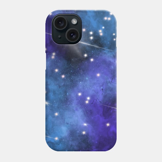 Blue Turquoise Purple Star Nebula Space Galaxy Universe Phone Case by jodotodesign