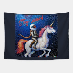 Astronaut riding unicorn Tapestry