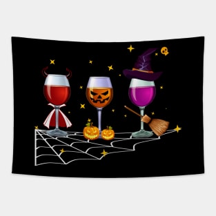 Happy hallowine tshirt funny gift Tapestry
