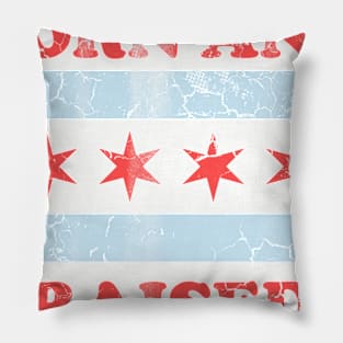 Chicago Born And Raised Vintage Fade Pillow