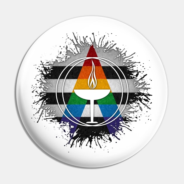 Paint Splatter LGBT Ally Pride Flag Unitarian Universalism Symbol Pin by LiveLoudGraphics