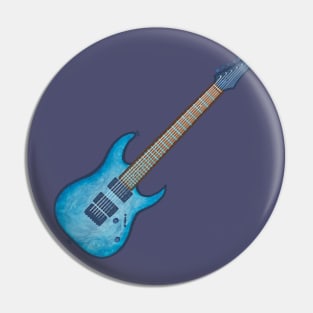 Blue burl electric guitar Pin