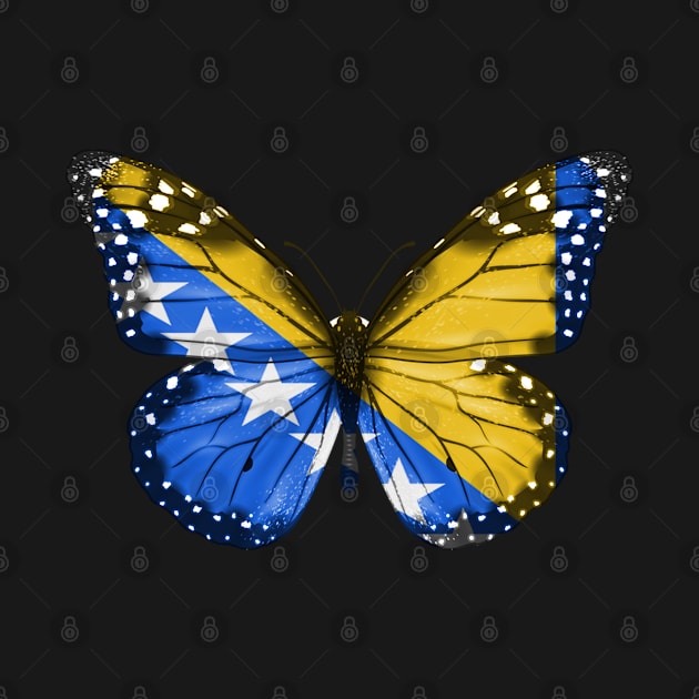 Bosnian or Herzegovinian Flag  Butterfly - Gift for Bosnian or Herzegovinian From Bosnia And Herzegovina by Country Flags