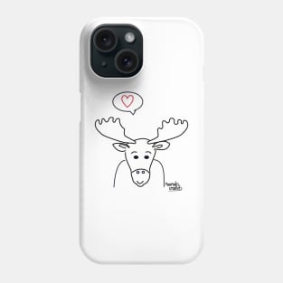 Love moose in yellow Phone Case