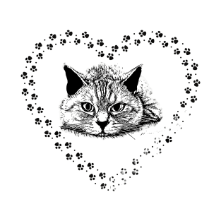 Tierno gatito en un corazón T-Shirt