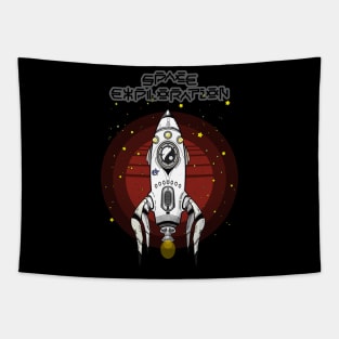 Space Exploration Retro Tapestry